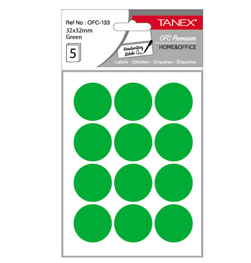 ETICHETE ROTUNDE 32MM VERZI 60/TIPLA TANEX ETICHETE ROTUNDE 32MM VERZI 60/TIPLA TANEX